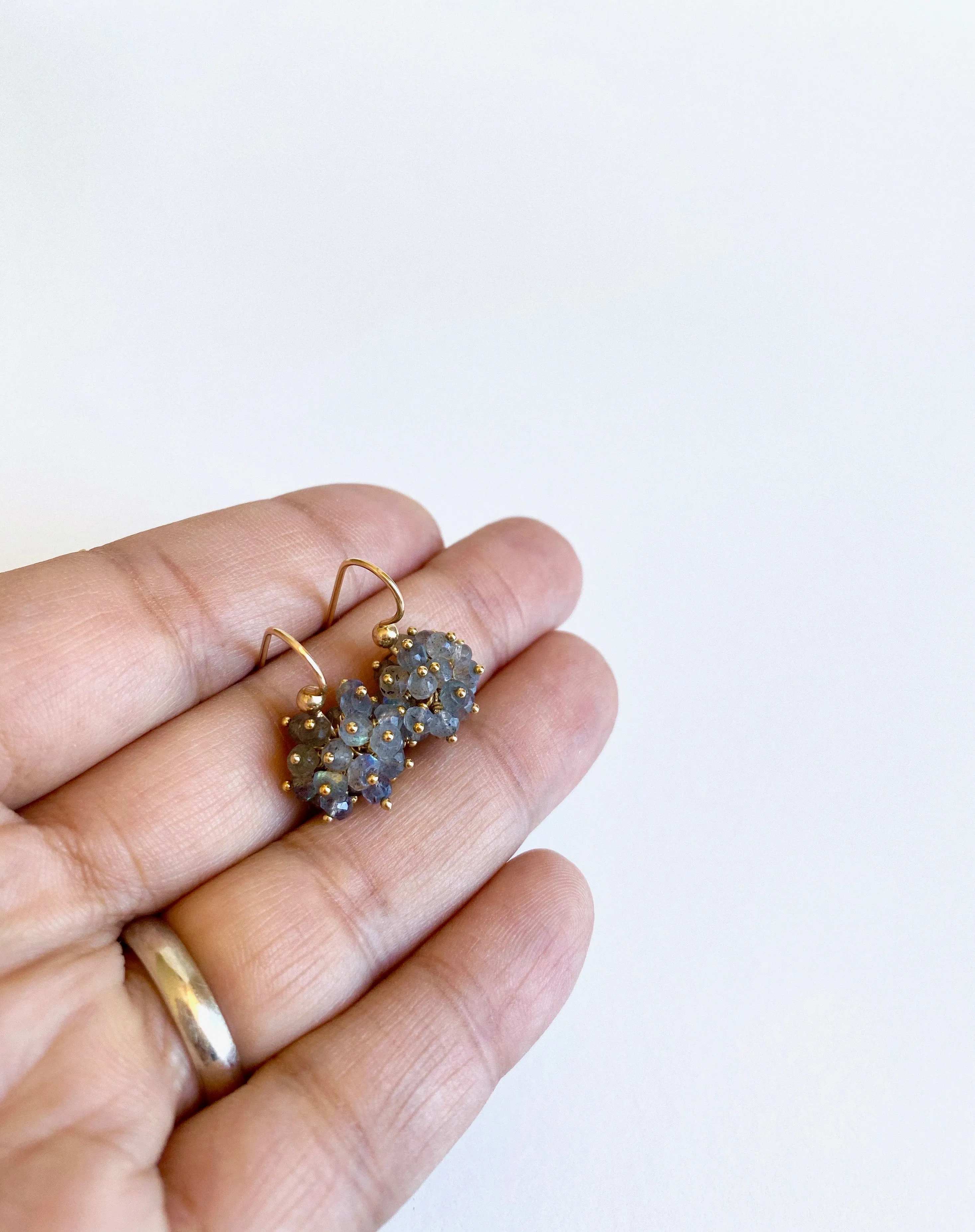 Claudia - Labradorite, 14k Gold Filled Cluster Earrings