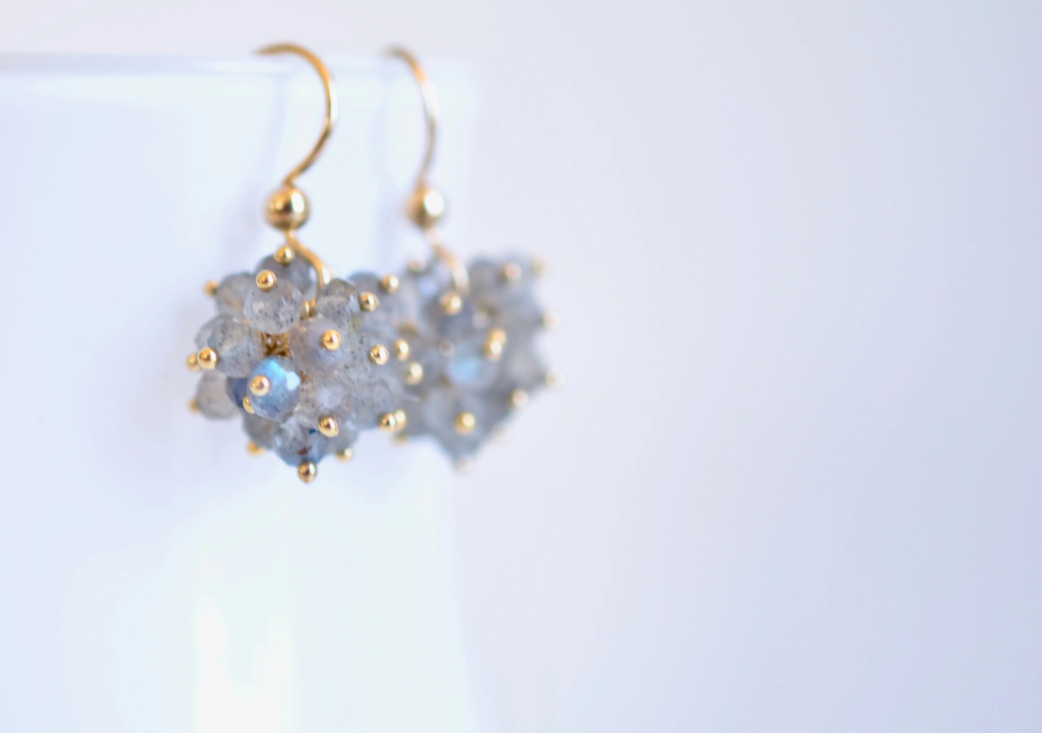 Claudia - Labradorite, 14k Gold Filled Cluster Earrings