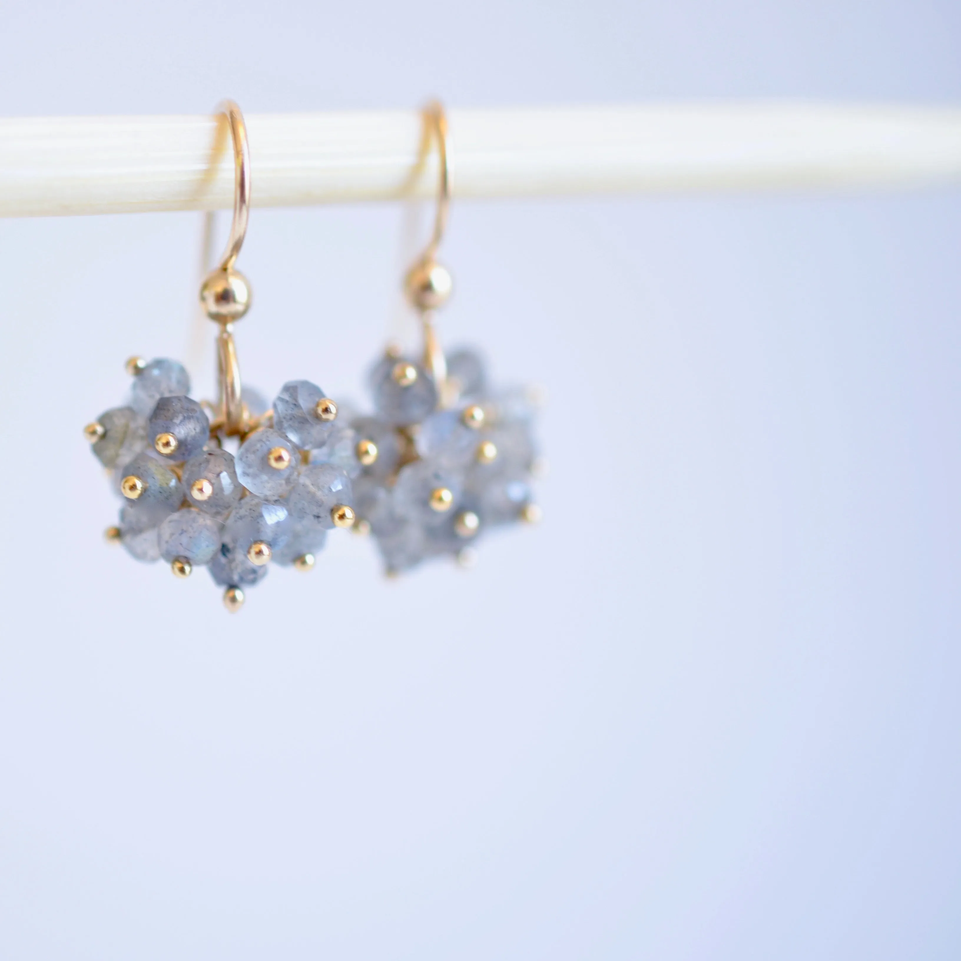 Claudia - Labradorite, 14k Gold Filled Cluster Earrings