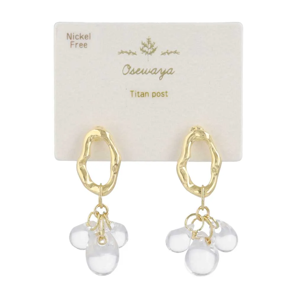 Cluster Clear Bead Earrings