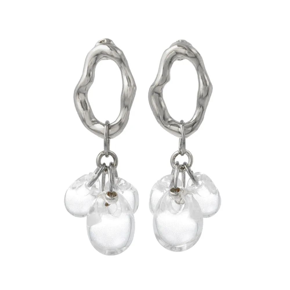 Cluster Clear Bead Earrings