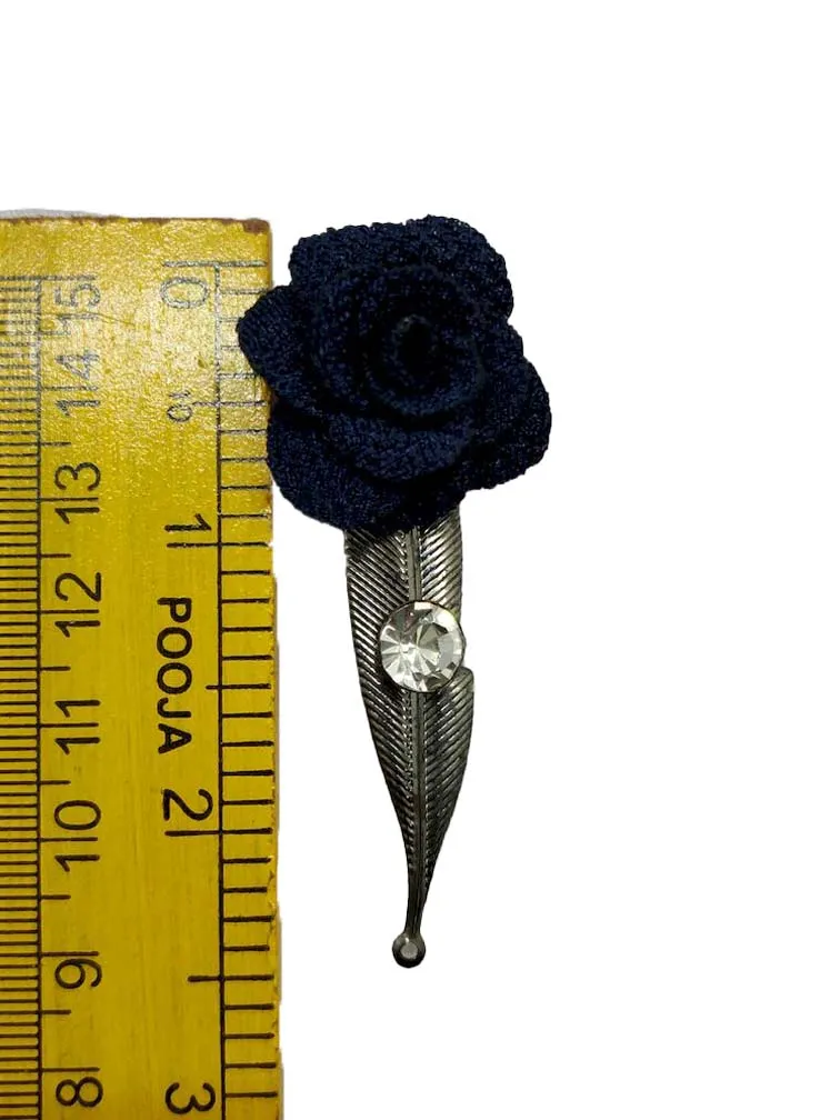 Cobalt Blue Open Flower Brooch