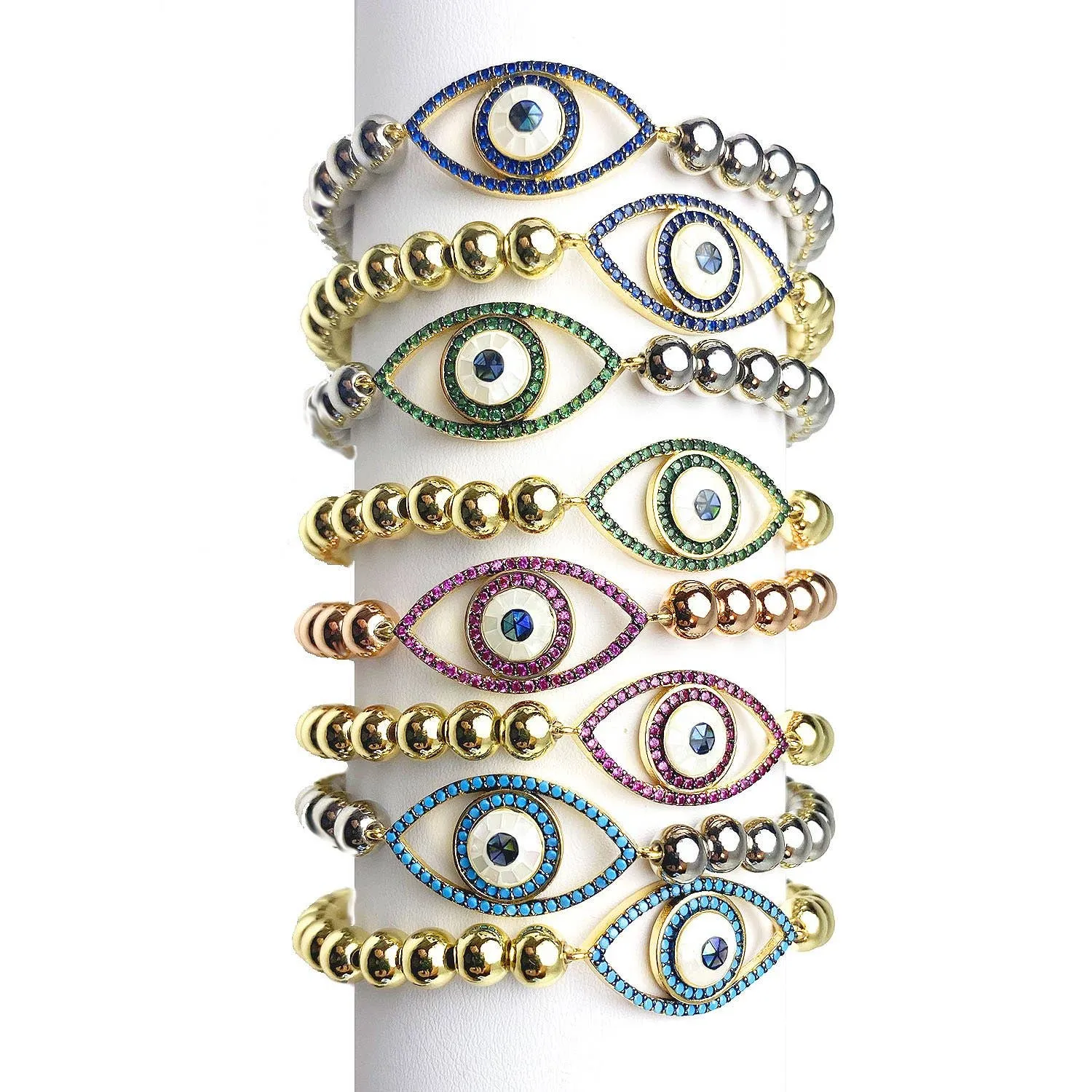 Colorful CZ Evil Eye Bracelet