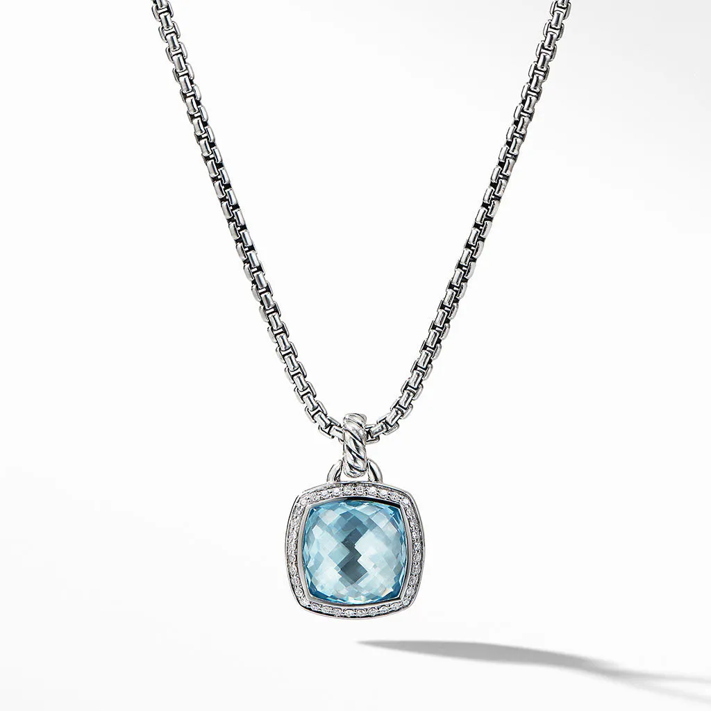 David Yurman Albion Pendant with Blue Topaz and Diamonds