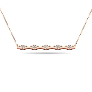 Diamond 1/20 ct tw Bar Necklace in 10K Rose Gold