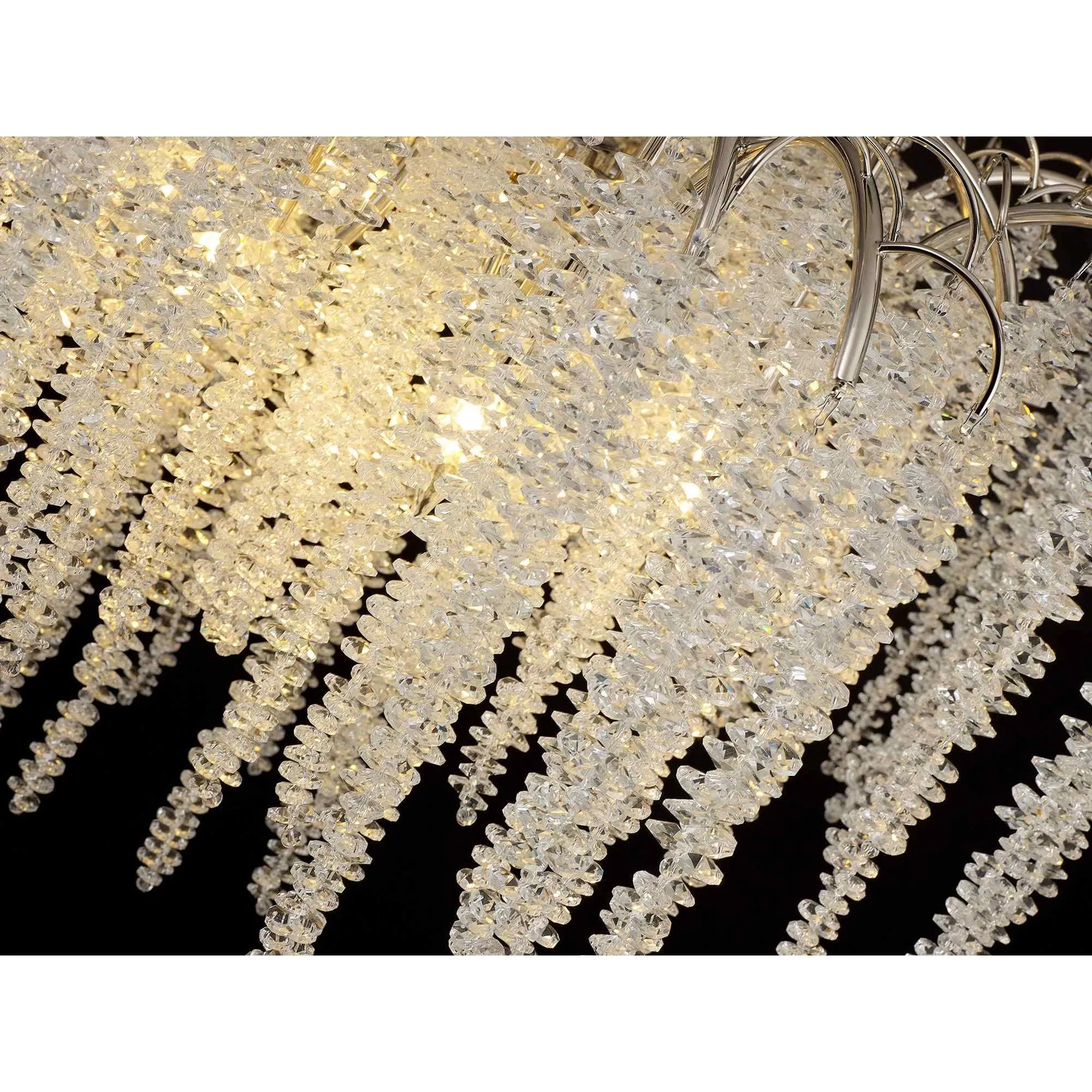 Diyas IL32883 Wisteria Round Pendant 9 Light E14 Polished Nickel / Crystal