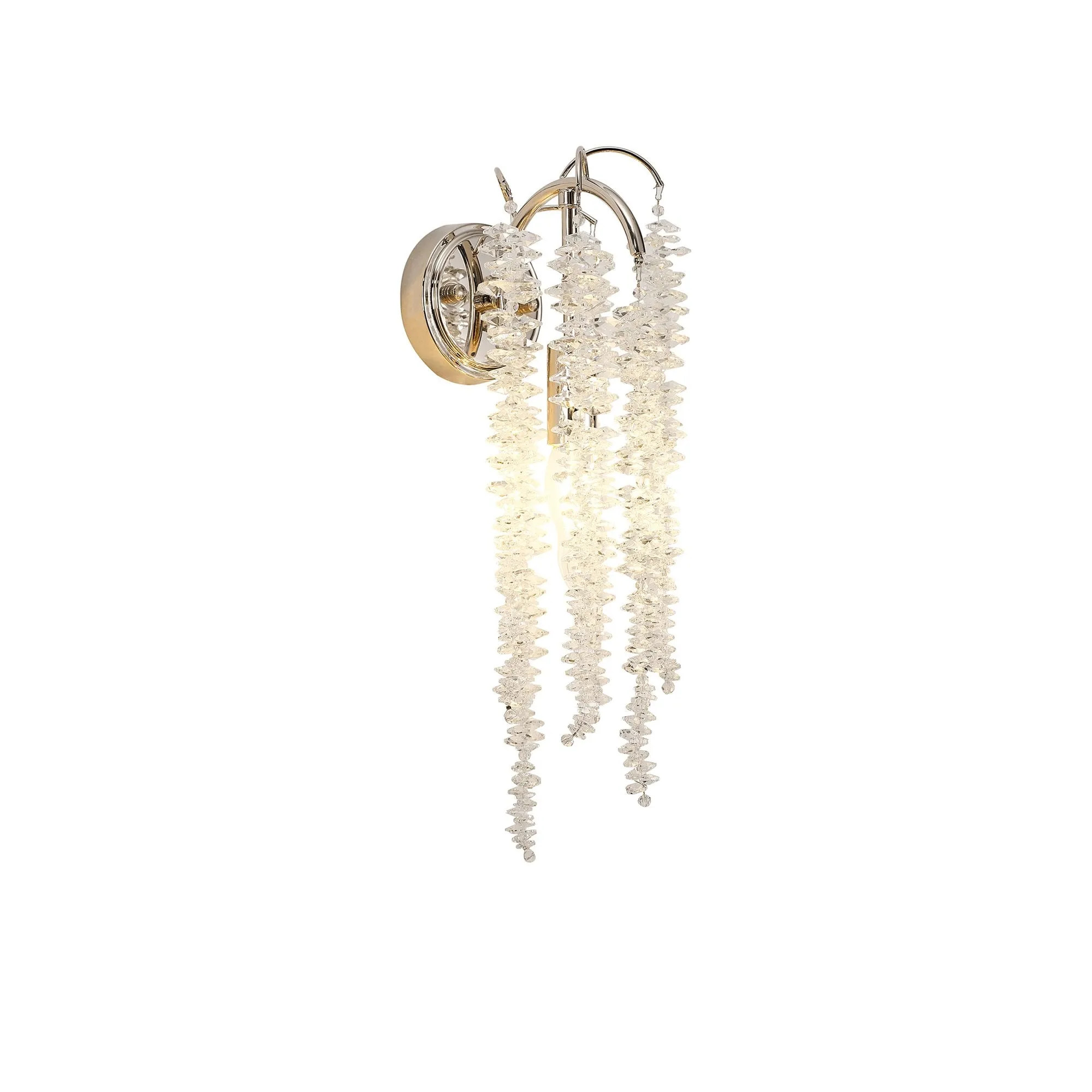 Diyas IL32885 Wisteria Wall Lamp 1 Light E14 Polished Nickel / Crystal