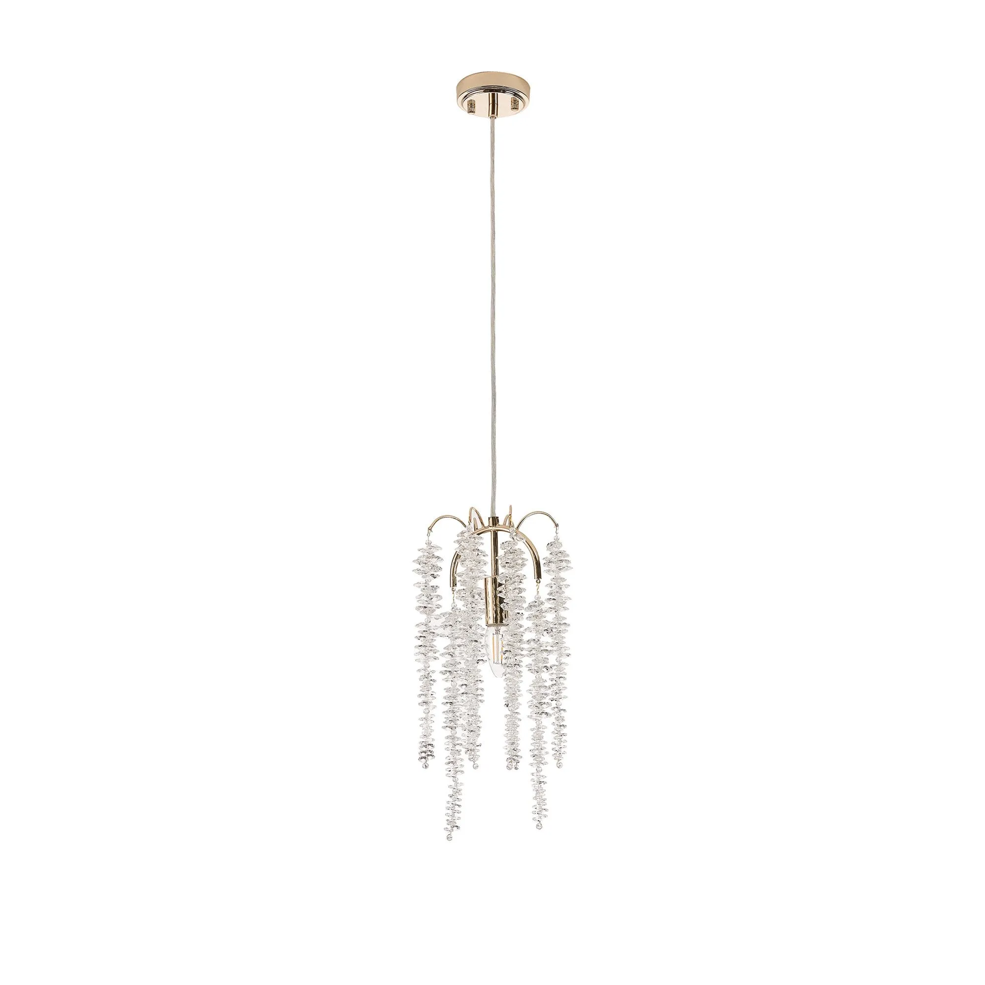 Diyas IL32902 Wisteria Round Pendant 1 Light E14 French Gold / Crystal