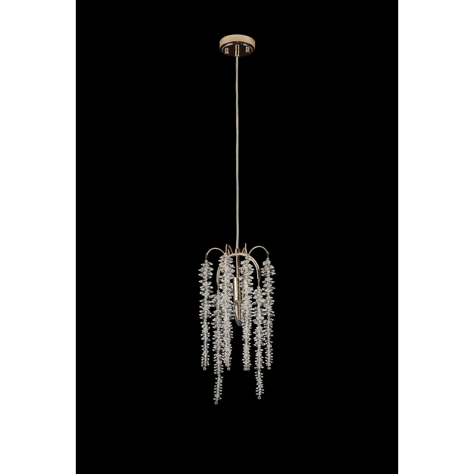 Diyas IL32902 Wisteria Round Pendant 1 Light E14 French Gold / Crystal