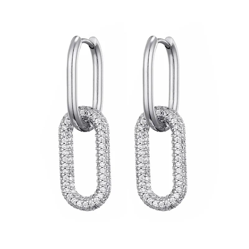 Drop Earrings Charm Jewelry ECJMOS41 Luxury CZ Crystal