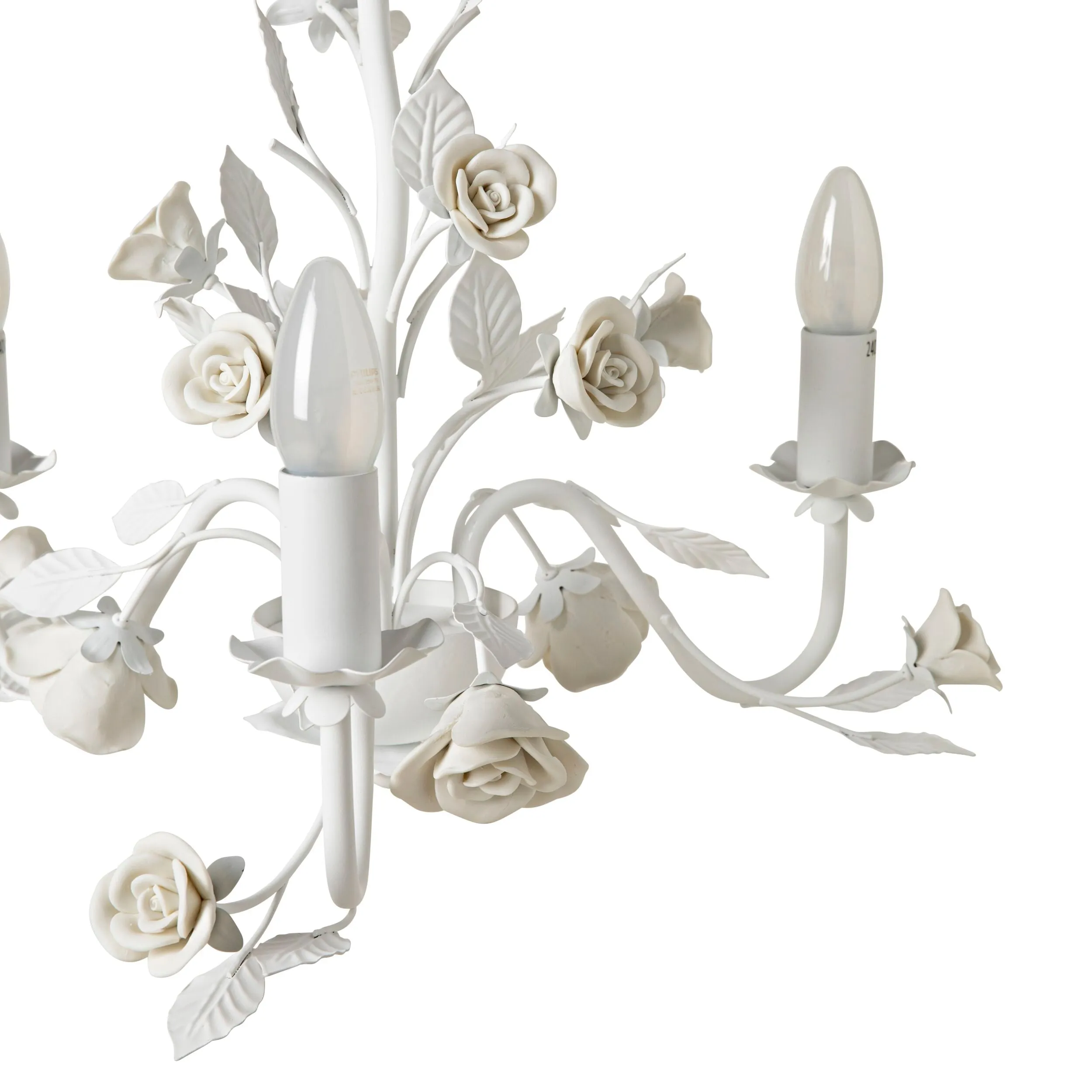 Ellina White Floral 3 Light Chandelier