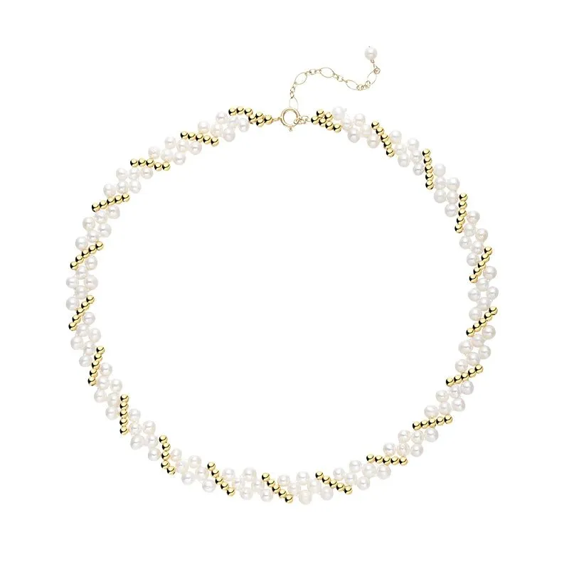 Embellished Series Gold Bead Accent Choker Necklace