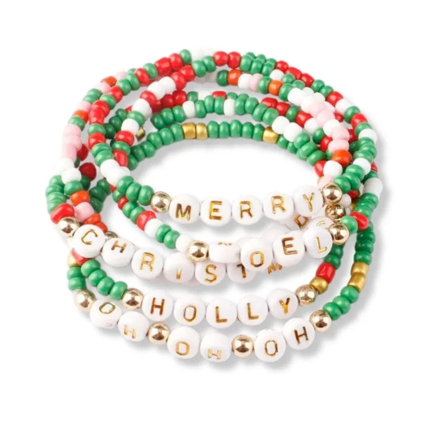 Faith Holiday Beaded Friendship Stretch Bracelets