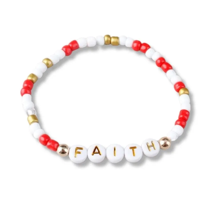 Faith Holiday Beaded Friendship Stretch Bracelets