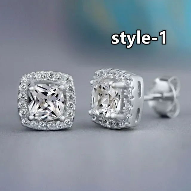 Fashion Geometric Women Stud Earrings Cubic Zirconia Wedding Party Daily Wearable Fashion Jewelry