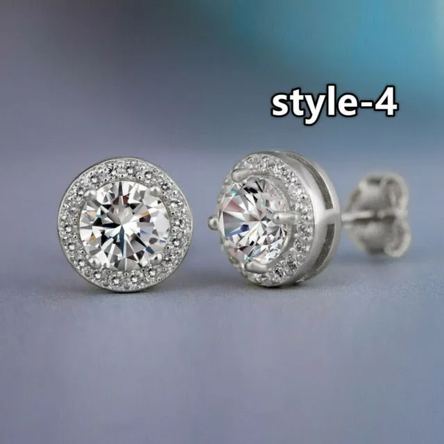 Fashion Geometric Women Stud Earrings Cubic Zirconia Wedding Party Daily Wearable Fashion Jewelry