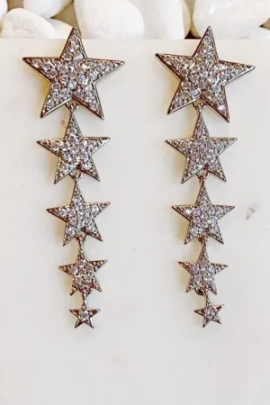 Five Star Dangle Down Earrings