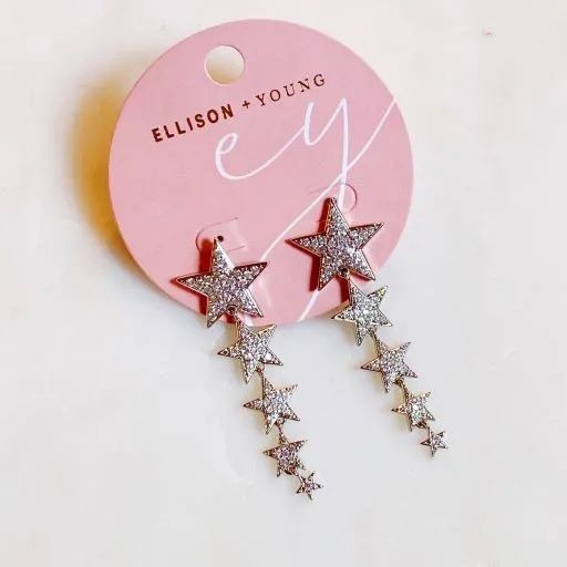 Five Star Dangle Down Earrings