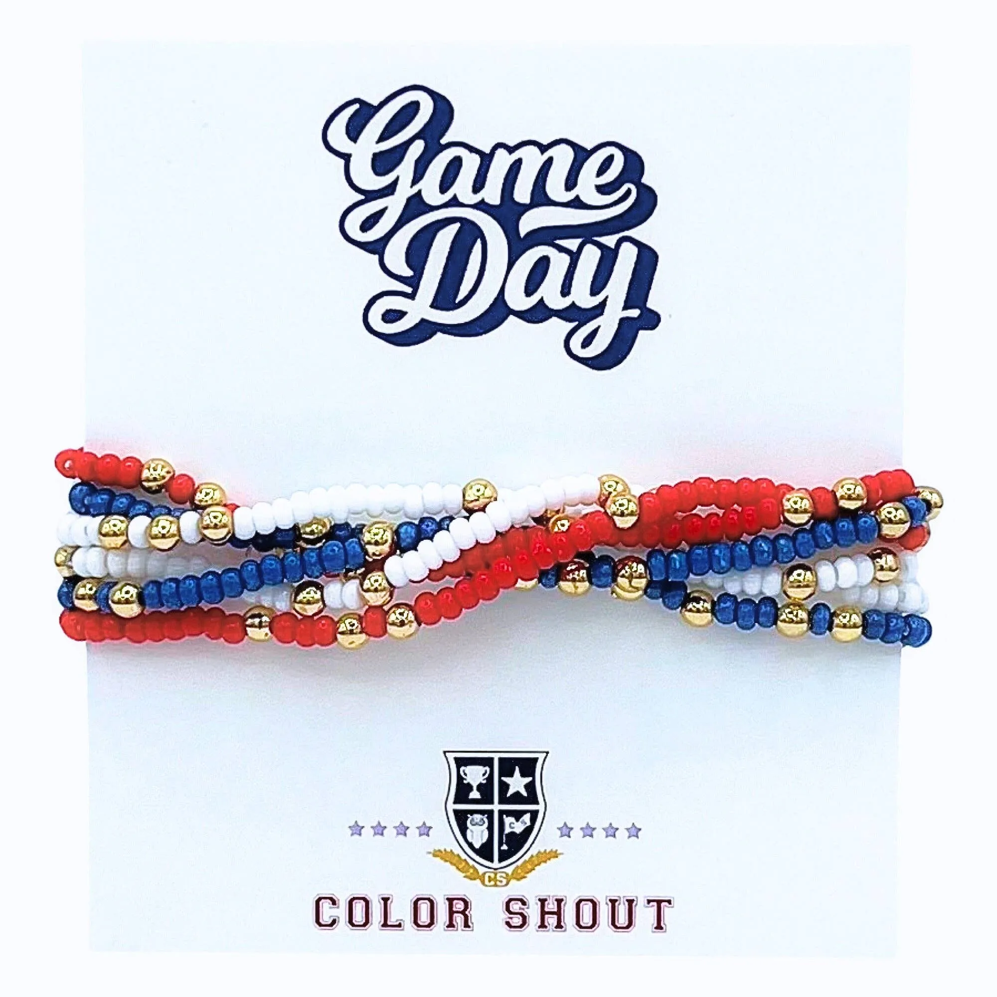 Game Day Team Colors: Set of 6 Stretch Bracelets