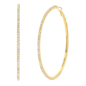 GNS Rhinestone Hoop Earring Gold