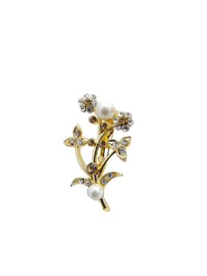 Golden Bouquet Design With Pearl Brooch