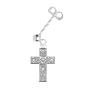 Heart Cross Single Earring