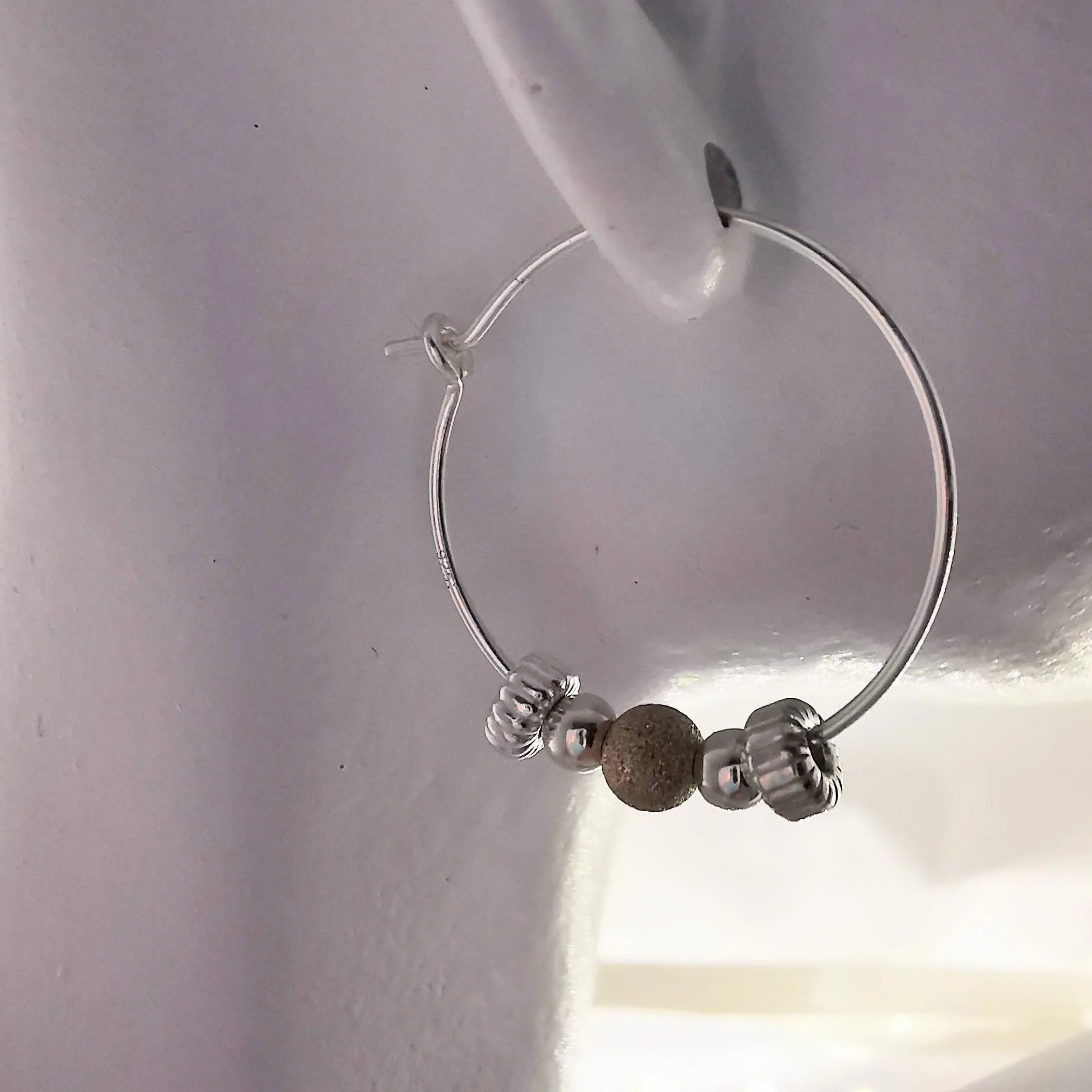 ISLA Sterling Silver Pearl Hoop Earrings