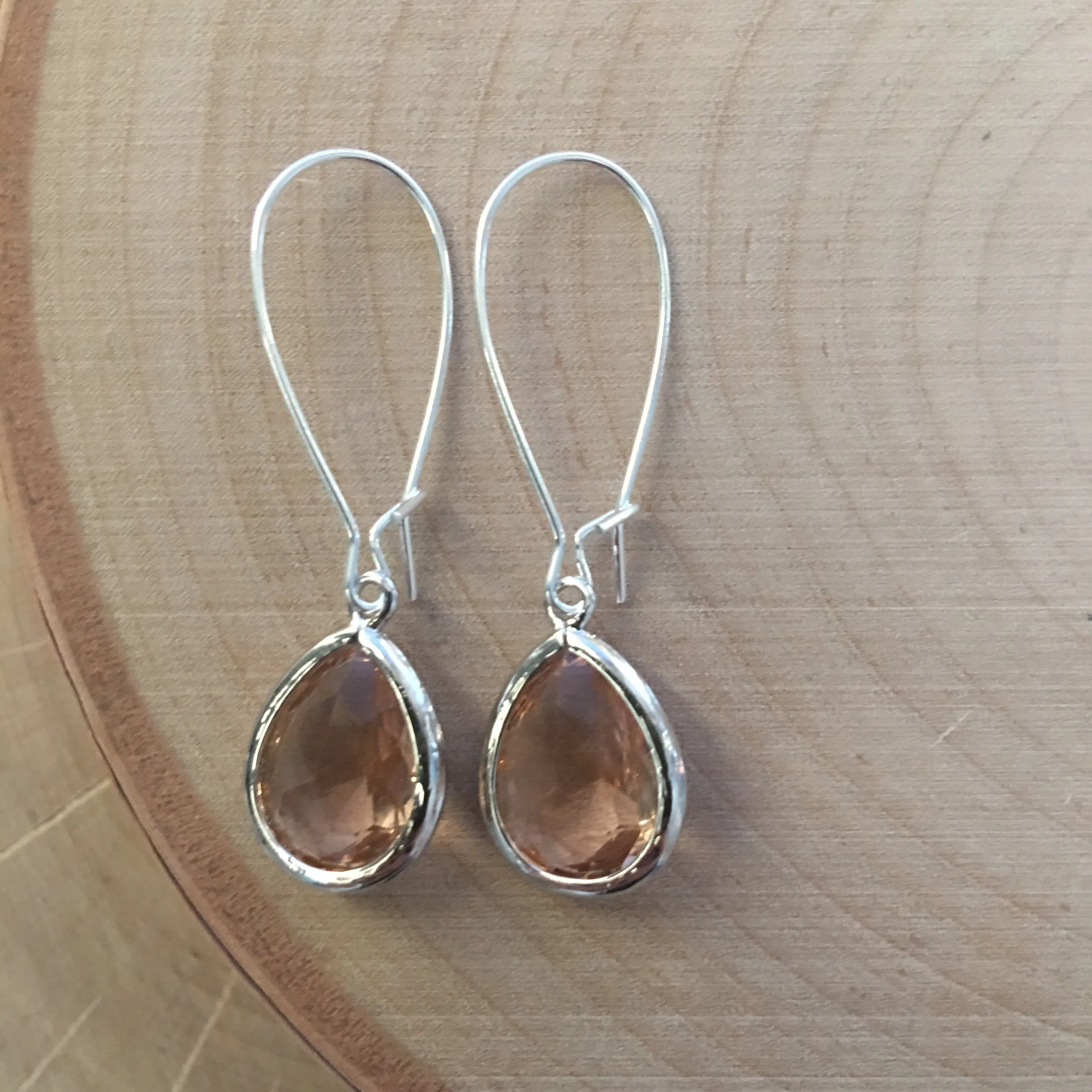 Jane Silver Glass Short Earrings