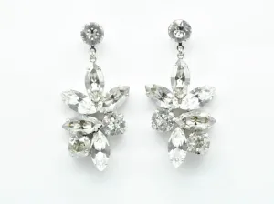 Jen - Swarovski Statement Bridal Drop Earrings - Silver