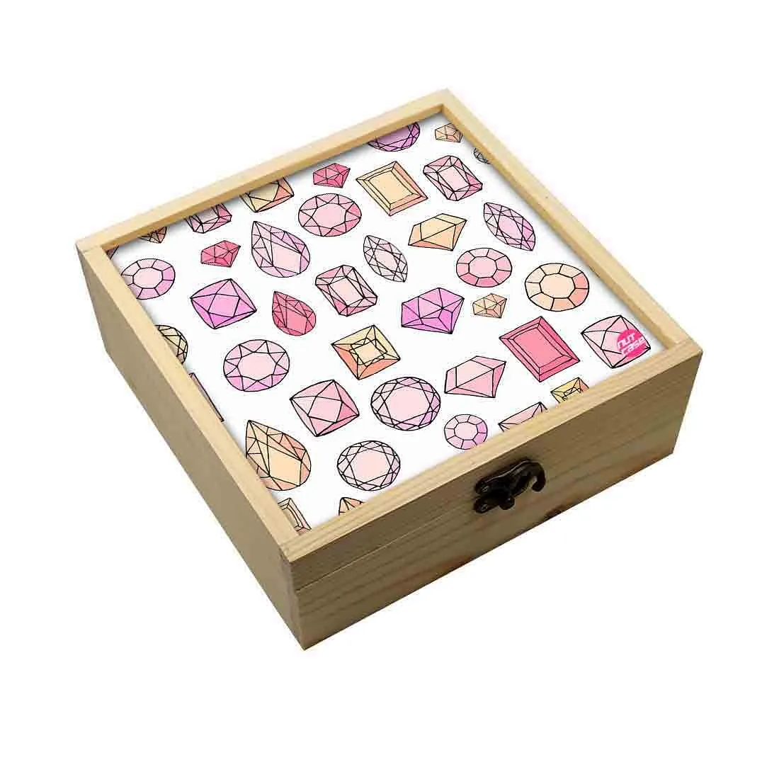 Jewellery Box Wooden Jewelry Organizer -  Colorful Diamond