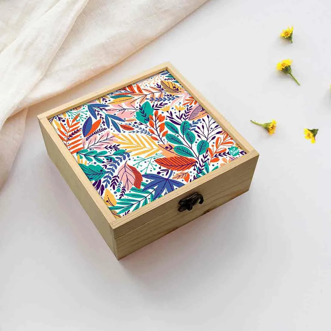 Jewellery Box Wooden Jewelry Organizer -  Multicolor Leaf Spring Collection