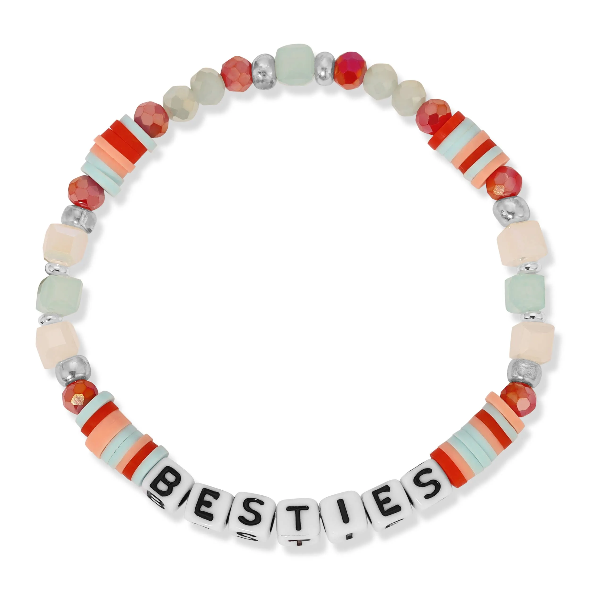 Kids Colorful Word Bracelets Select from 12 Styles: Fearless - Cranberry