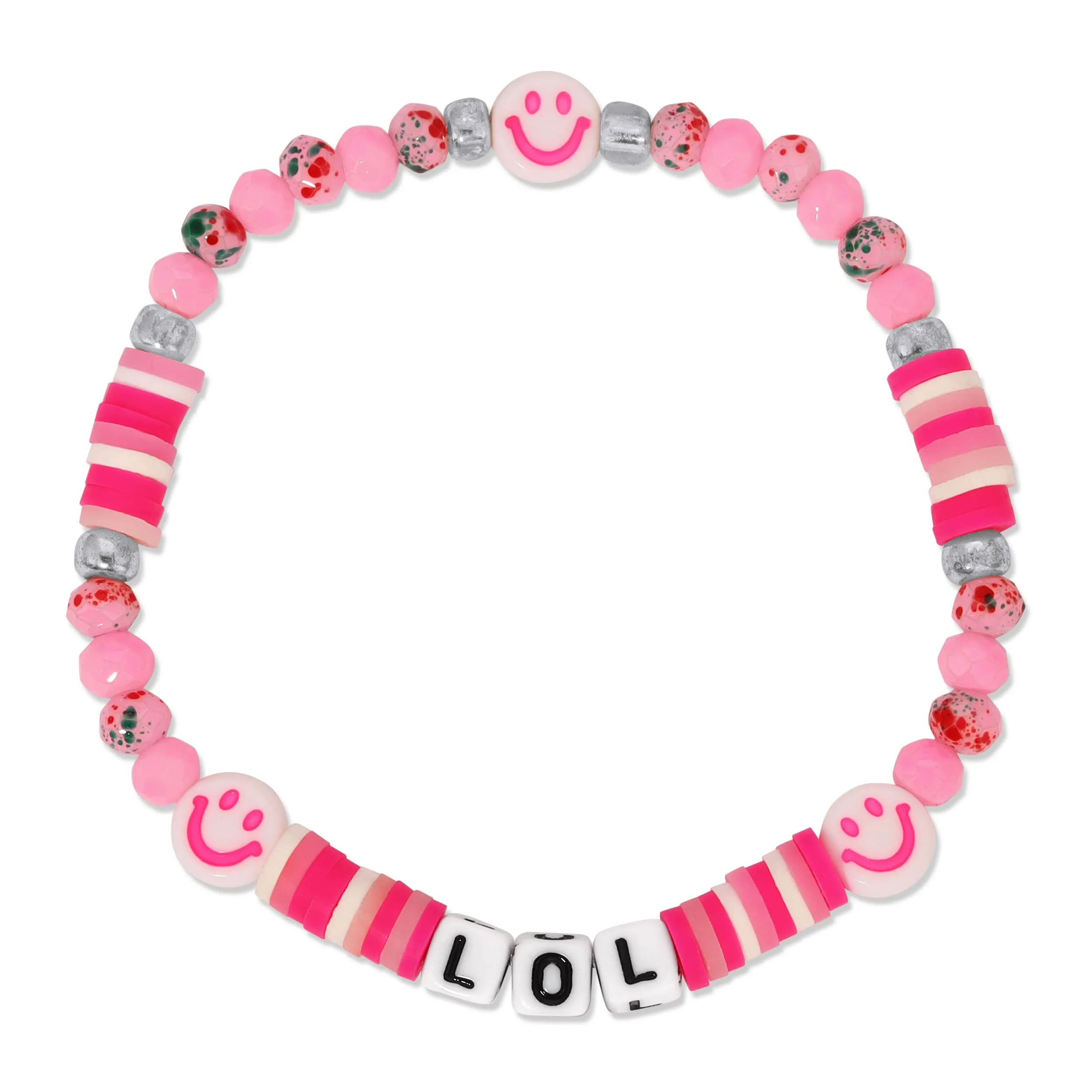 Kids Colorful Word Bracelets Select from 12 Styles: Fearless - Cranberry