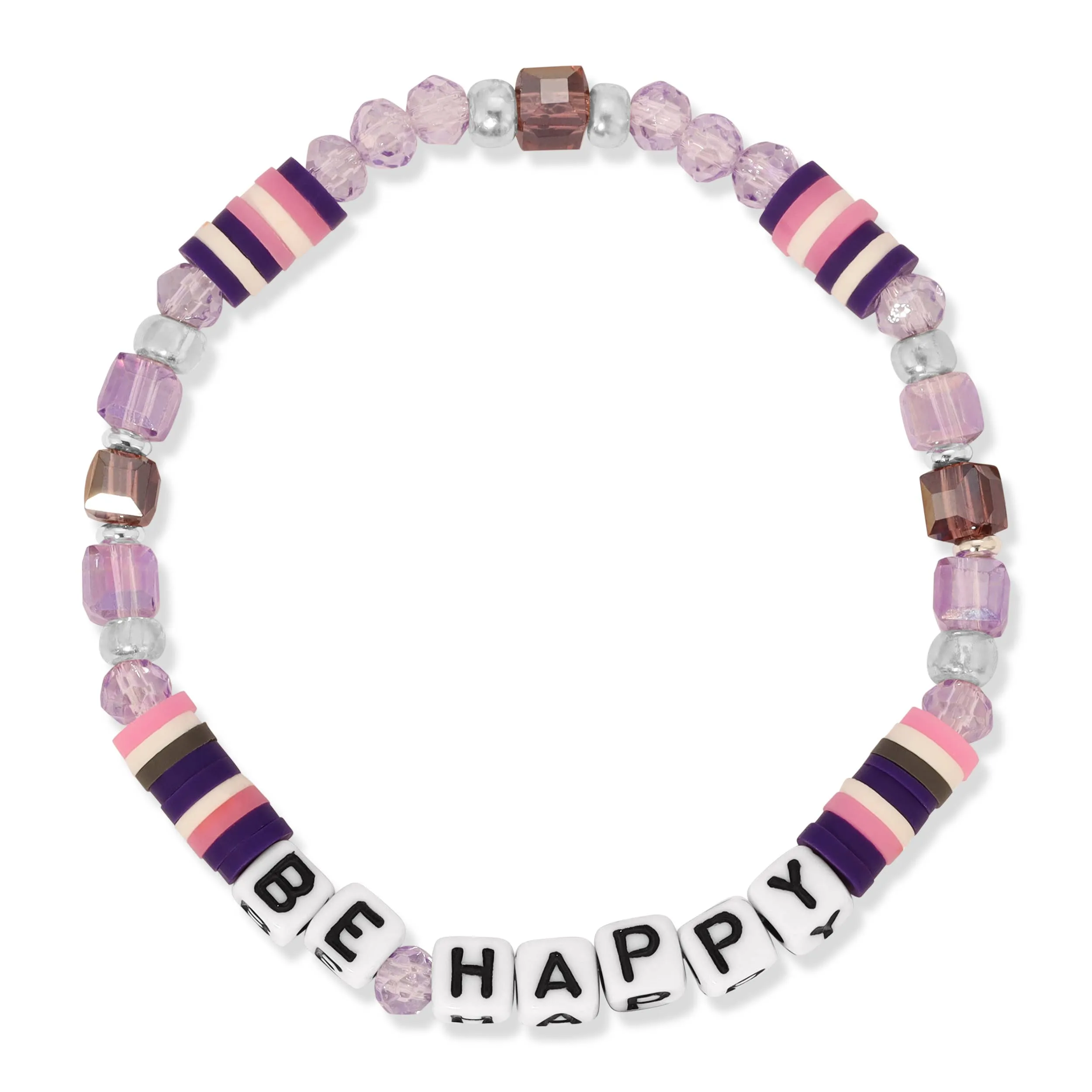 Kids Colorful Word Bracelets Select from 12 Styles: Fearless - Cranberry