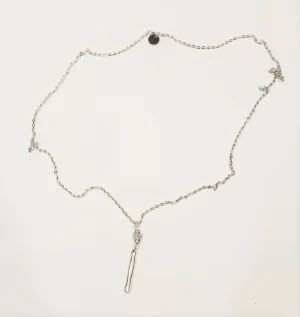 Long Chain Necklace With Drop Pendant