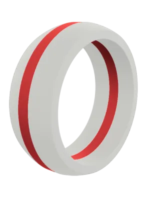 Men's Thin Red Line Silicone Ring