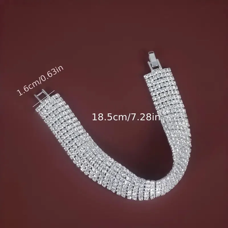 Multi Row Rhinestone Tennis Bracelet