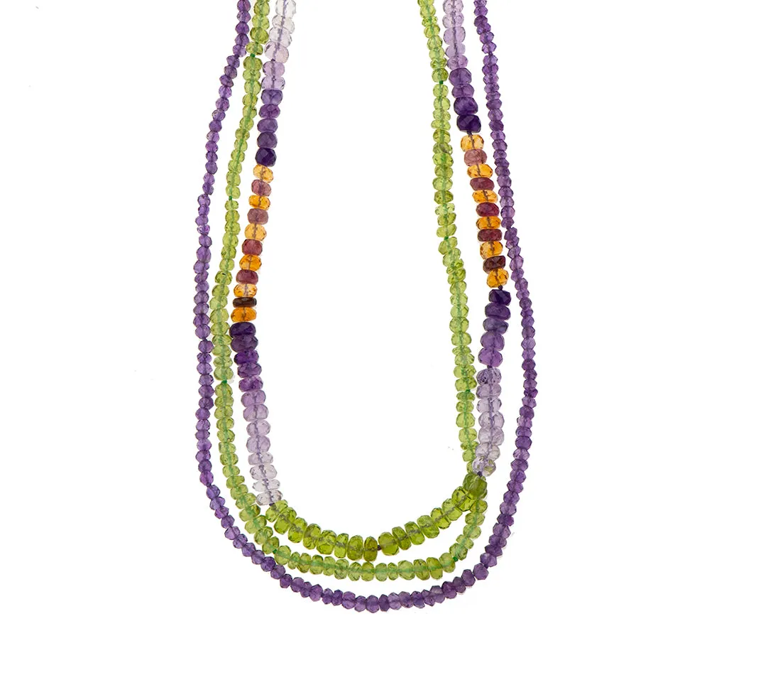 Nava Zahavi Amethyst, Citrine and Peridot Necklace