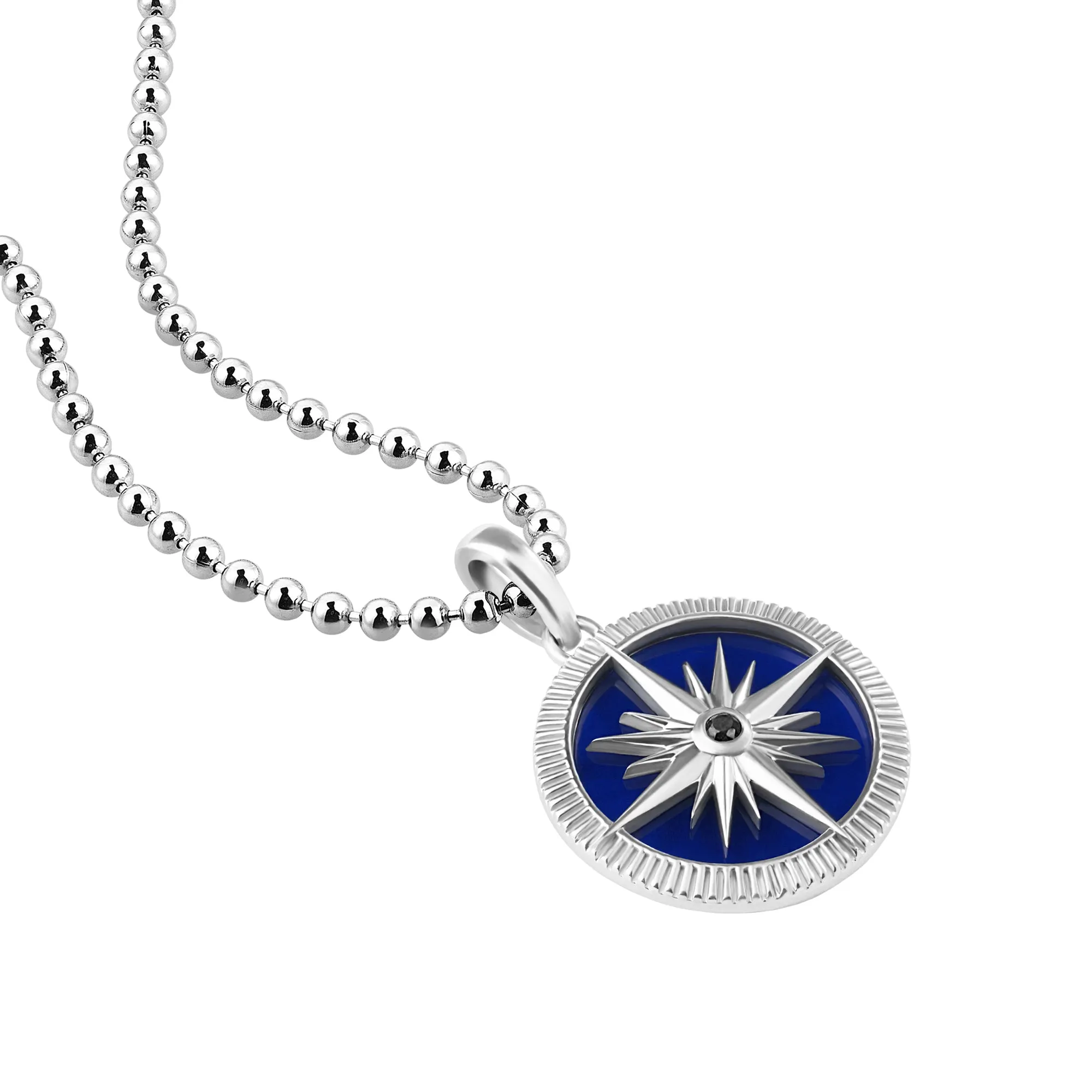 Ocean Compass Pendant in Silver