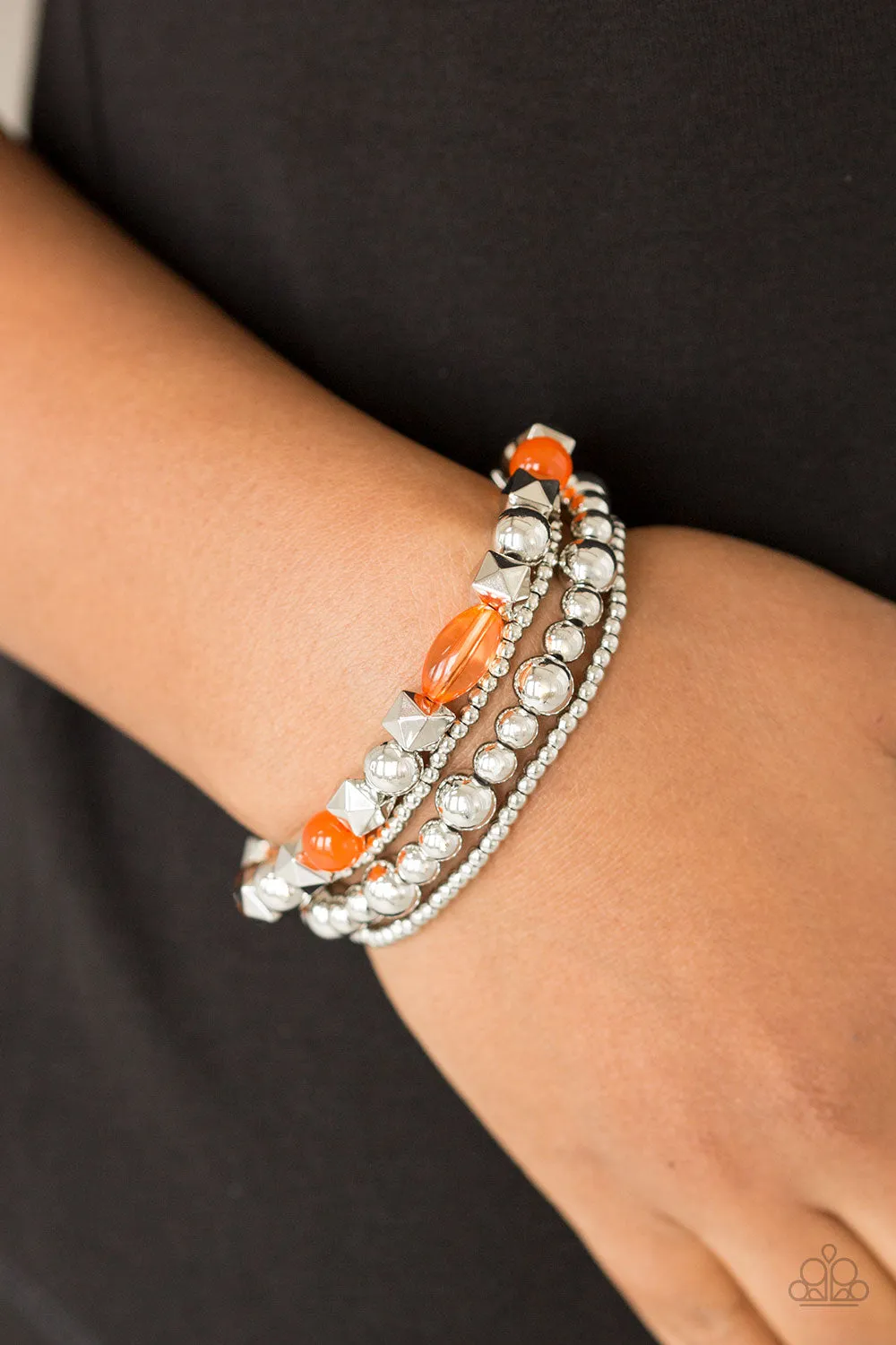 Open Door Jewelry - Babe-alicious - Orange Bracelet - Paparazzi Accessories