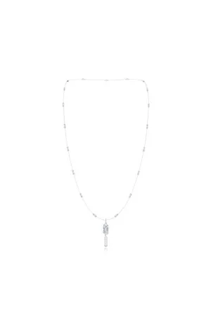 Orient Express Lab-Grown 14K Gold Baguette & Diamond Detachable Tassel Pendant Chain Necklace