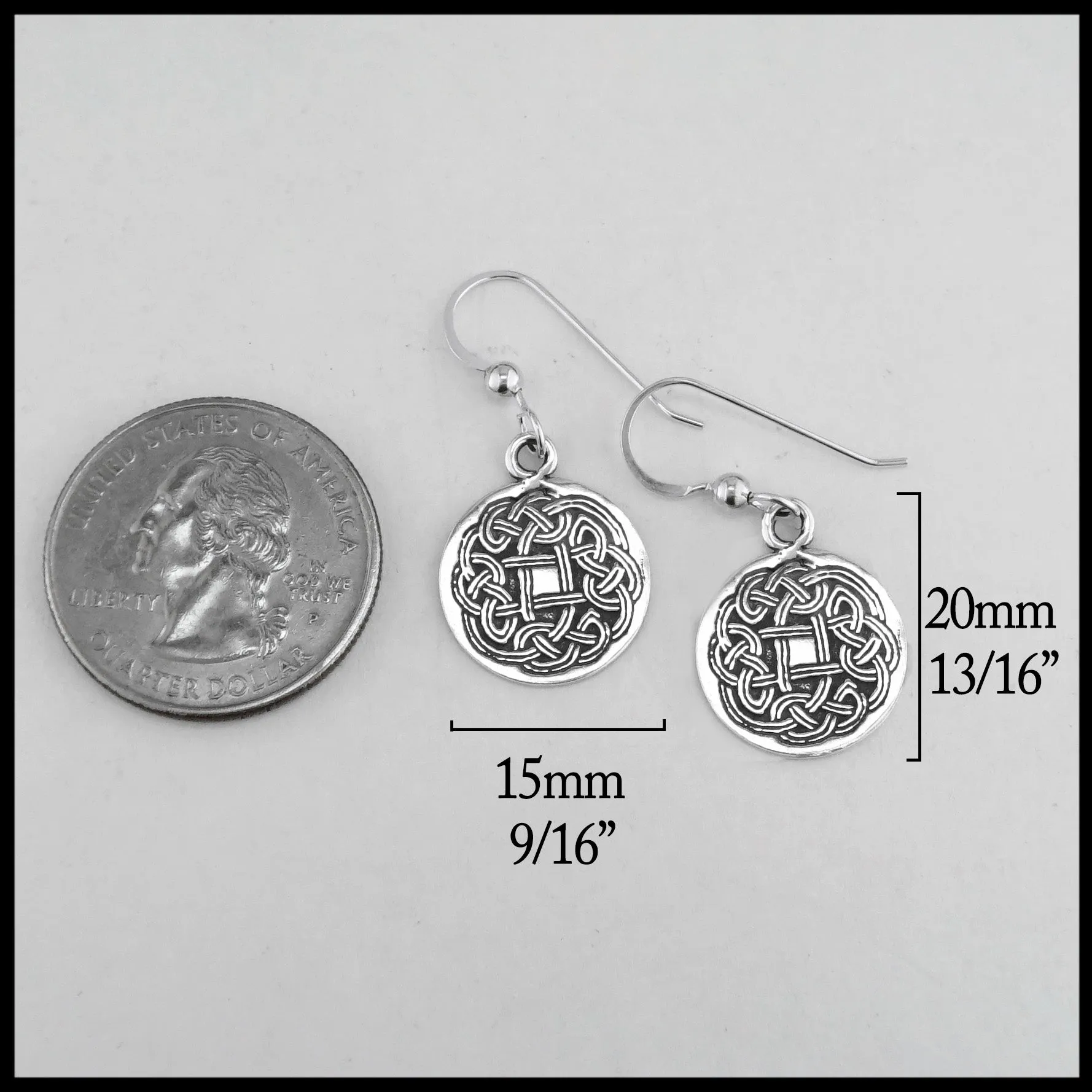 Ornate Circular Knot Pendant and Earring Set