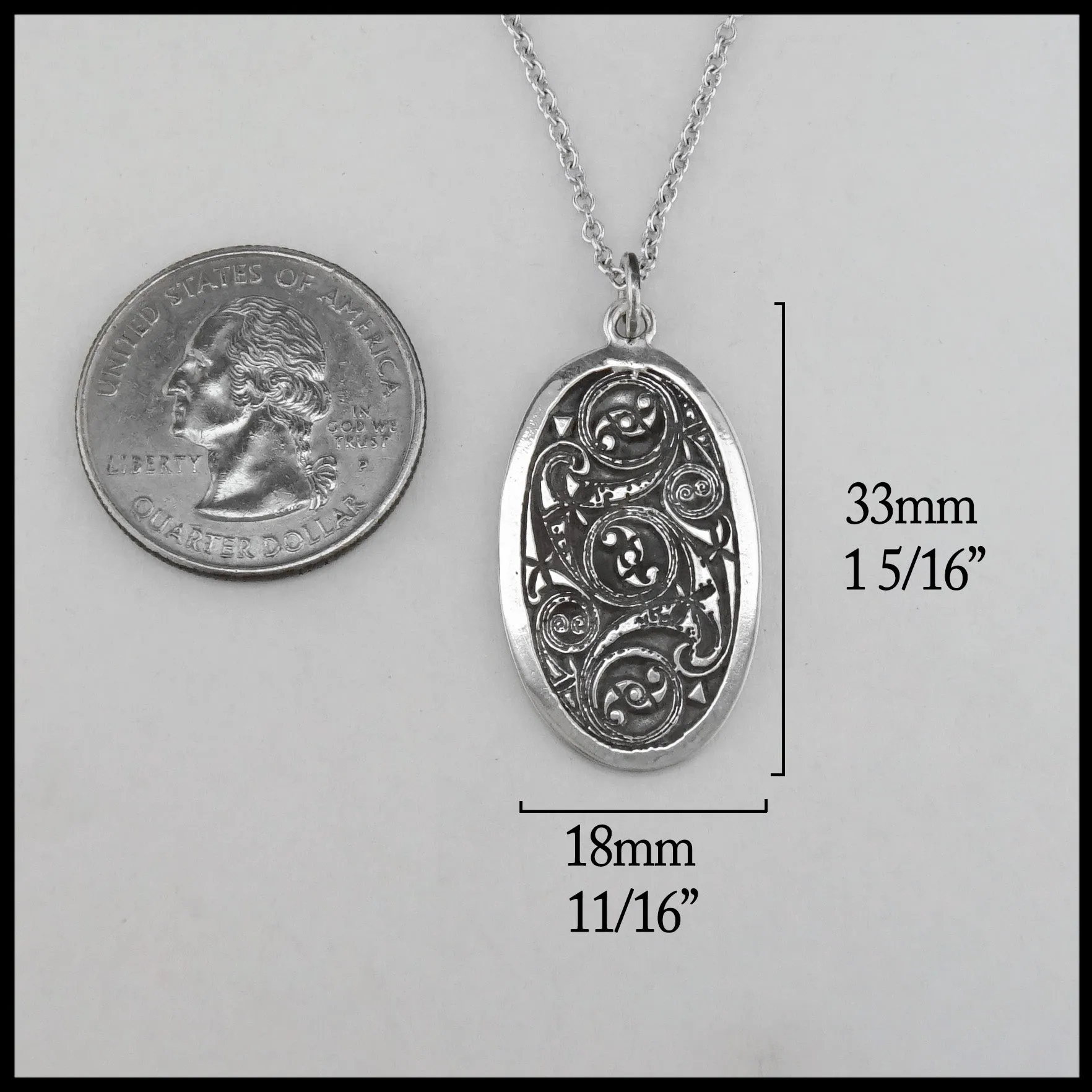 Ornate Oval Celtic Pendant