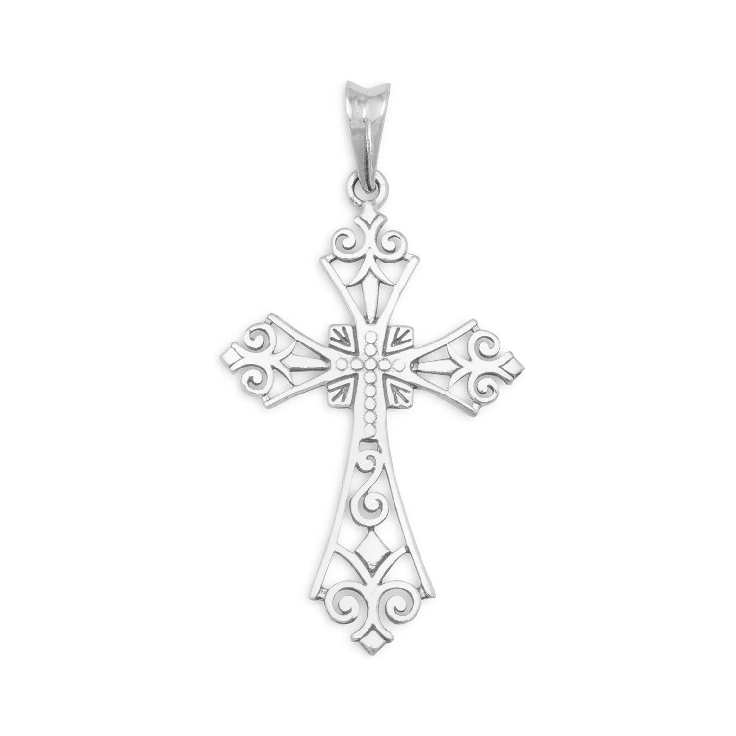 Ornate Oxidized Cross Pendant