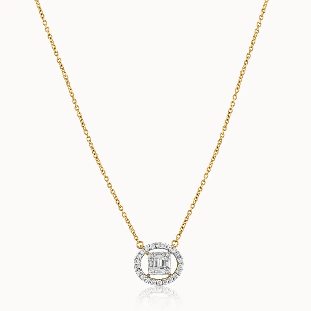 Oval Cluster Diamond Necklace