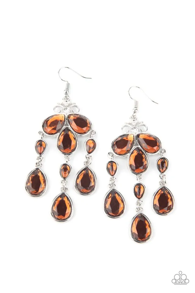 Paparazzi Earring ~ Clear The HEIR - Brown