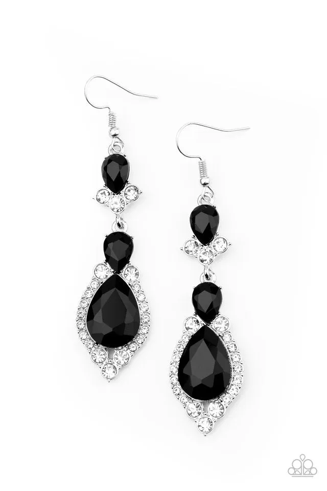 Paparazzi Earring ~ Fully Flauntable - Black