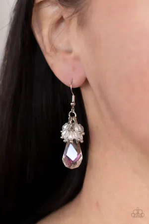 Paparazzi Earring ~ Well Versed in Sparkle - White