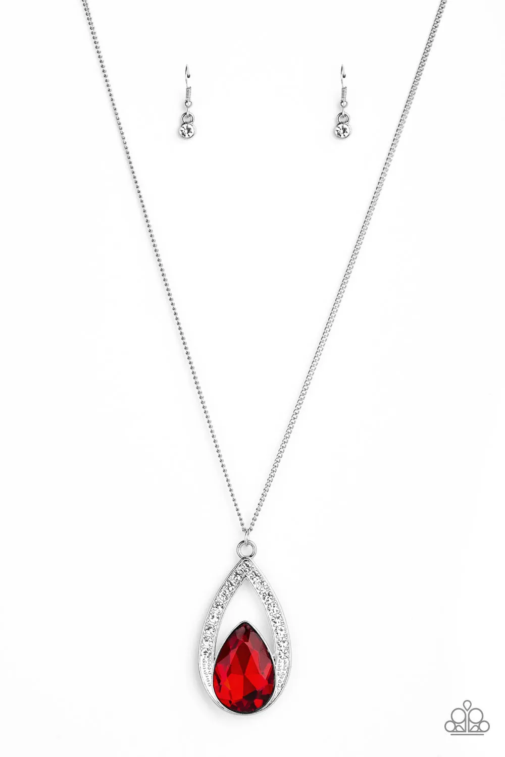 Paparazzi Notorious Noble - Red Pendant Necklace