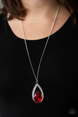 Paparazzi Notorious Noble - Red Pendant Necklace